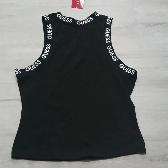 Women's Guess Logo Black and White Cropped Top. SIZE LARGE. - Picture 7 of 11